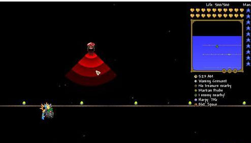 泰拉瑞亚如何快速找到火星人探测器?