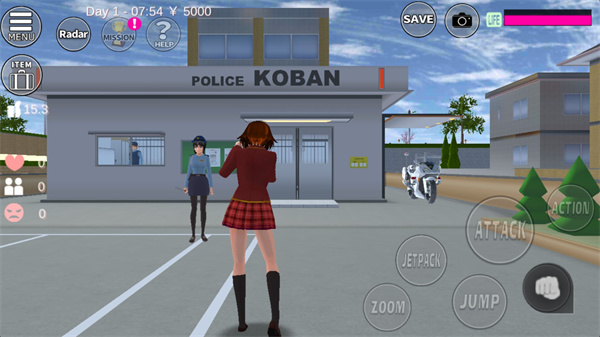 樱花校园模拟器无限金币版游戏内如何报警?