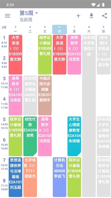 Timetable