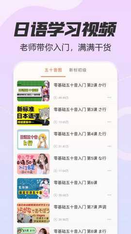 日语五十音图发音表