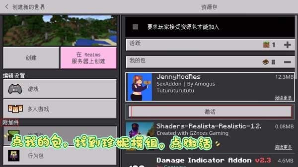 我的世界珍妮模组完整版无遮瑕导入和设置教程